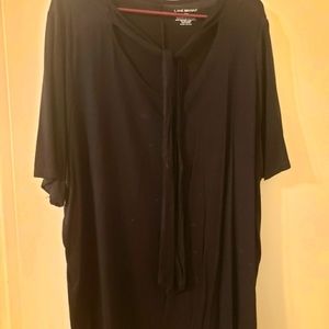 Lane Bryant Black Blouse with Necktie